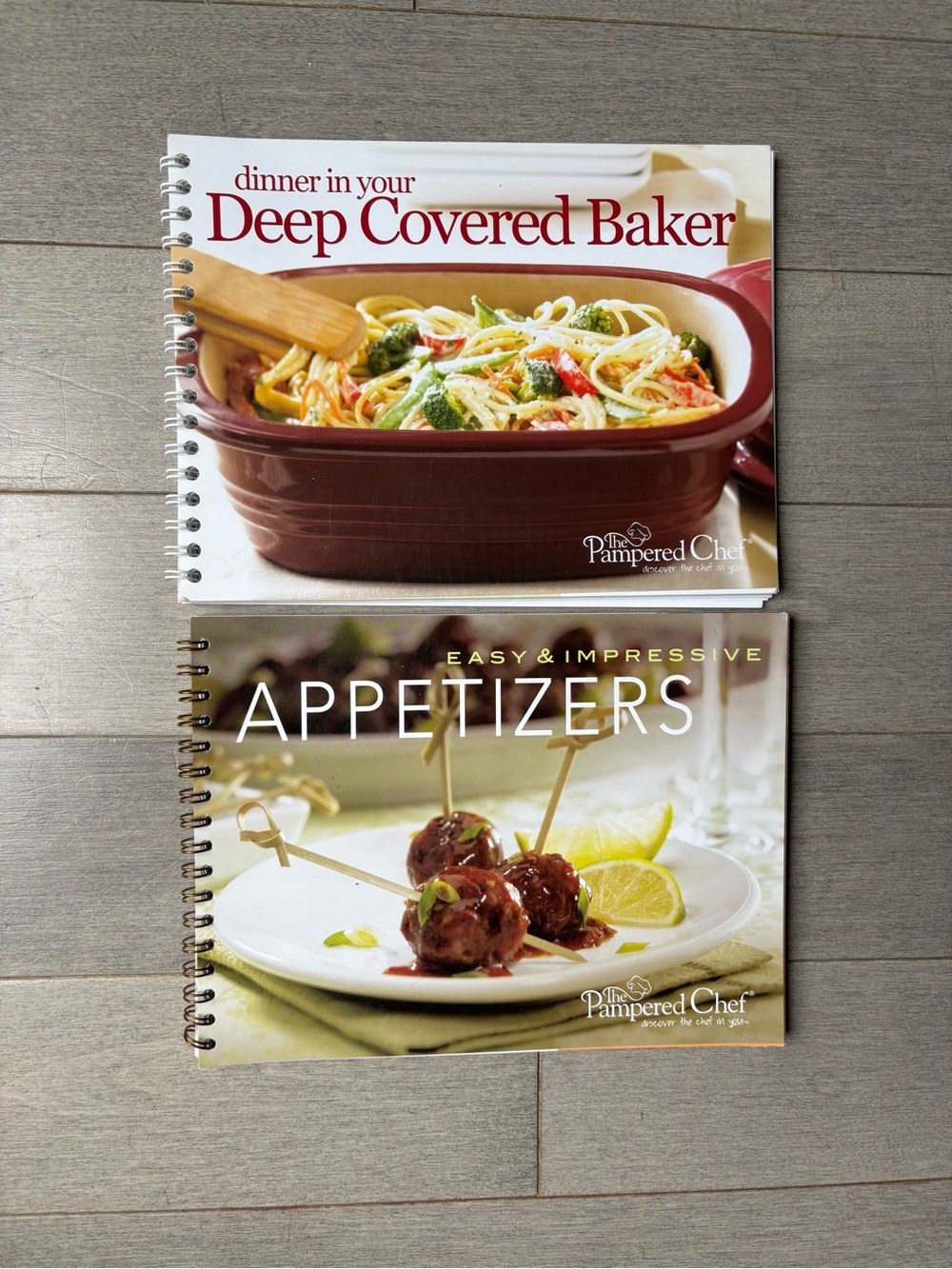 Lot Of 2 The Pampered Chef Paperback Recipe Cookbook Meals Appetizers Kitchen